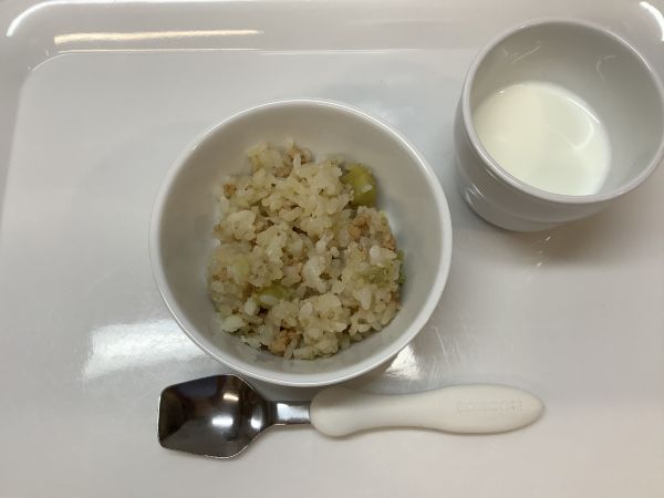 おやつさつまいもとひき肉の混ぜごはん