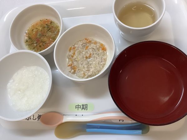 鶏ひき肉とじゃがいも煮です《中期》