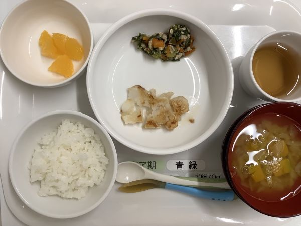 《離乳食完了期》かれいの梅照り焼きです。