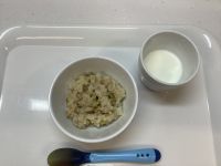 おやつ離乳食後期さつまいもとひき肉の混ぜごはん