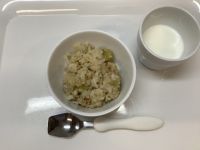 おやつさつまいもとひき肉の混ぜごはん