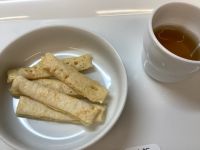 《離乳食後期》おやつは、米粉きなこパンケーキです。