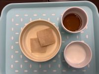 おやつアレルギー除去食黒糖ときなこの米粉パンケーキ