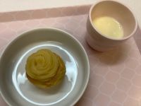 《常食》《アレルギー除去食》おやつは、モンブランです。