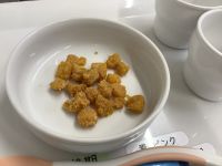 《離乳食後期》おやつは、かぼちゃのあべかわです。