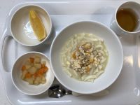 《常食》豆乳みそうどんです。