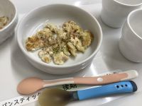 《離乳食後期》豆腐とキャベツのお好み焼きです。