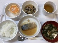 《常食》昼食は、さばのみそ煮です。
