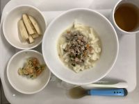 《離乳食完了期》豆乳坦々うどんです。